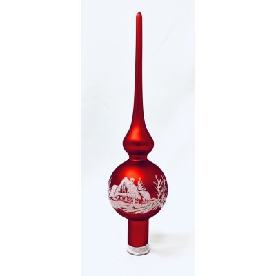 Irisa Špice na vánoční stromek s motivem VESNIČKA červená výška 28 cm Balení: 1 ks Barva: červená – Zbozi.Blesk.cz