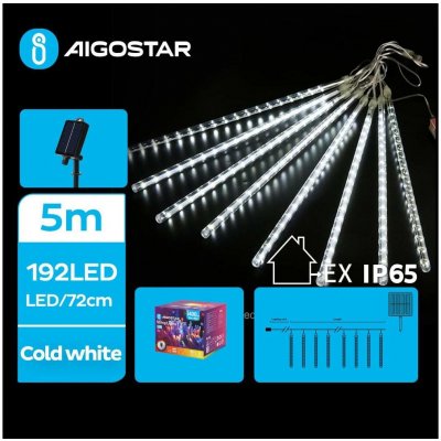 Aigostar B.V. Aigostar LED Solární vánoční řetěz 192xLED 8m IP65 studená bílá AI1208 – Hledejceny.cz