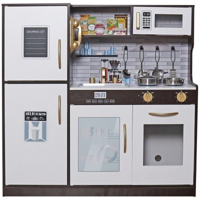 Derrson kuchyňka XL dřevěná tmavě-hnědá W5262 – Zboží Dáma