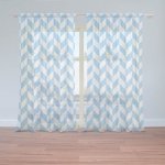 Sablio Záclony Modrobílé kosodélníky: 2ks 150x250cm – Hledejceny.cz