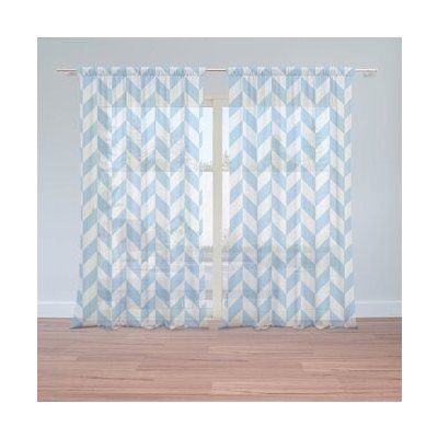 Sablio Záclony Modrobílé kosodélníky: 2ks 150x250cm – Hledejceny.cz