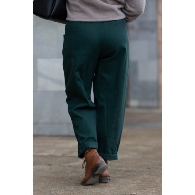 Italy fashion Džínové kalhoty ROS Lahvově zelená – Zboží Mobilmania