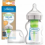 Dr. Brown's kojenecká láhev Options skleněná bílá se silikonovým dudlíkem level 1 1 ks 150 ml – Zboží Dáma