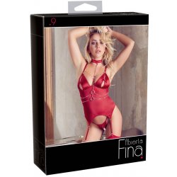 Abierta Fina - glitter chain top and thong (red)
