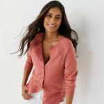 Propínací svetr terakota – Sleviste.cz