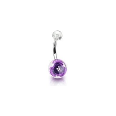 Šperky4U piercing do pupíku banánek s růží BA01045-A – Zboží Mobilmania