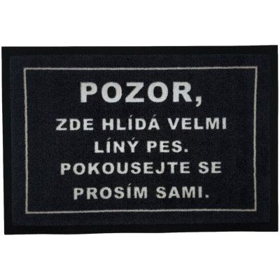 GDmats Líný pes Rohožka černá 40x60 cm – Zboží Dáma