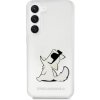 Pouzdro a kryt na mobilní telefon Pouzdro Karl Lagerfeld PC/TPU Choupette Eat Samsung Galaxy S23+ Transparent