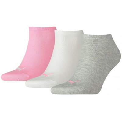 Puma dámské ponožky Plain 3pack šedo růžové