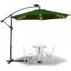 Zahradní slunečník Yakimz 3,5m slunečník UV40+ Camping Pendulum Pavilion LED Solar Garden Umbrella zelený