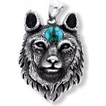 Ewena Ocelový přívěsek vlčí hlava s řetízkem KHB316 – Zboží Dáma