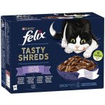 Felix Tasty Shreds s hovězím kuřetem lososem tuňákem ve šťávě 12 x 80 g – Zboží Mobilmania