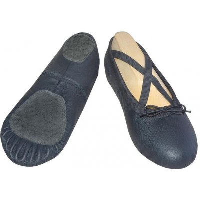 Miroslav Šoman Baletní a taneční piškoty kůže Classic - dělená tmavá podešev - černé – Zboží Dáma