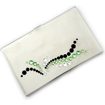 GM Collection GM Collection Pouzdro na vizitky s krystaly Swarovski 740301 WAVE GREEN – Zboží Živě