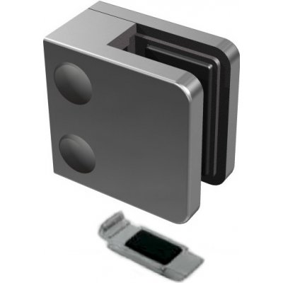 Hahn Steel Nerez držák skla 45 x 45 mm s ploškou, AISI 316, pro profil - rovný vč. těsnění sklo Těsnění pro sklo: 8mm – Sleviste.cz