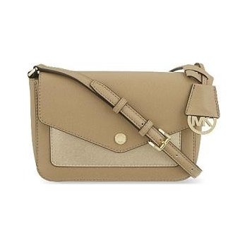 Michael Kors Greenwich Flap crossbody bag Dark Camel & Pale gold