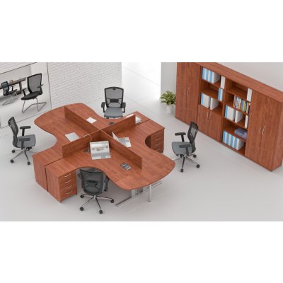 NABYTEK-DESIGNOVY.CZ - ZEP 4.12P 03 Sestava kancelářského nábytku Komfort 4.12 calvados – Zboží Dáma