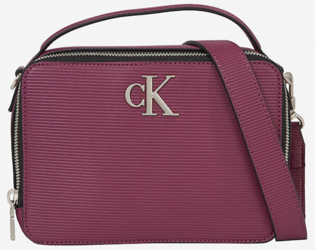 Calvin Klein Vínová dámská crossbody kabelka Jeans bag18 T