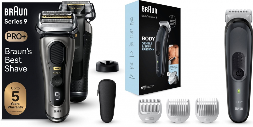 Braun Series 9 Pro+ tmavě šedý + Braun BG3350
