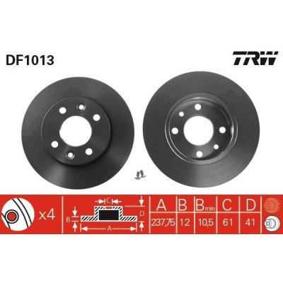 Brzdový kotouč TRW DF1013 | Zboží Auto