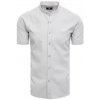 Pánská Košile Dstreet pánská košile s krátkým rukávem světle šedá KX0999