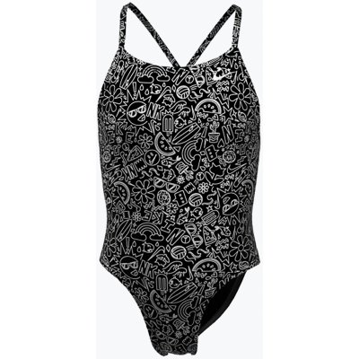 Nike Hydrastrong Multi Print Dívčí jednodílné plavky černá – Hledejceny.cz
