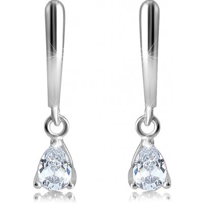 Šperky eshop stříbrné náušnice třpytivý zirkon ve tvaru slzy dámský patent U10.16 – Zboží Mobilmania