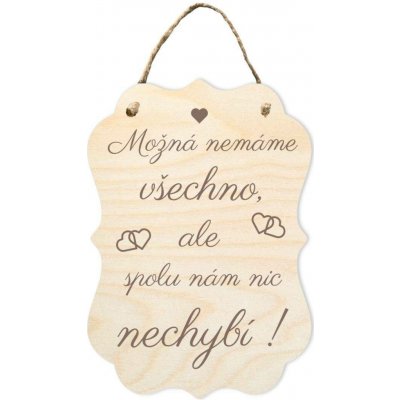 Woody Crafts Cedulka - Spolu nám nic nechybí – Hledejceny.cz