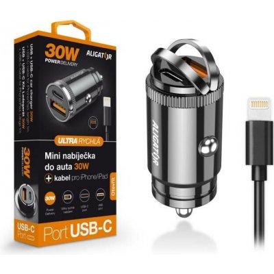 CL ALIGATOR PD30W USB-C+ USB,USB-C/Lightn kab, čer – Hledejceny.cz
