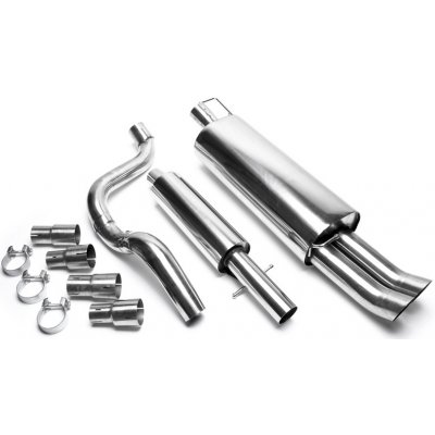 TA Technix sportovní nerezový catback výfuk Seat Leon 1M, 2x 76 mm DTM zahnutá nerezová koncovka bez pertlu – Hledejceny.cz