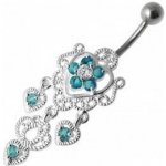 Šperky4U stříbrný visací piercing do pupíku BP01310-Q – Sleviste.cz