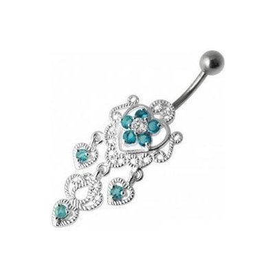 Šperky4U stříbrný visací piercing do pupíku BP01310-Q – Zbozi.Blesk.cz