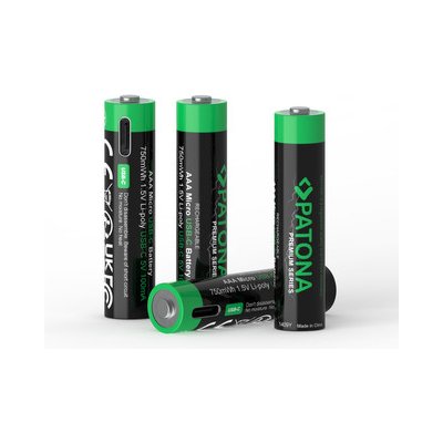 PATONA nabíjecí baterie AAA/LR03 Li-Pol 500mAh 1,5V s USB-C nabíjením, 4ks v balení | Zboží Auto
