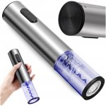 Automatický elektrický otvírák na víno s LED stříbrný – Zboží Dáma