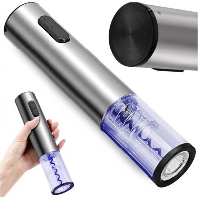 Automatický elektrický otvírák na víno s LED stříbrný – Zboží Dáma