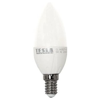 TESLA LED žárovka svíčka CANDLE E14 5W 230V 470lm 270° 30000 hod 2700K Teplá bílá RA≥80