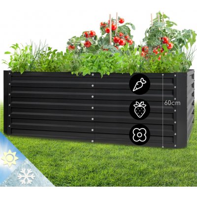 Blumfeldt High Grow Straight, vyvýšený záhon, 200 x 60 x 100 cm, ocel Černá – Hledejceny.cz