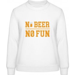 AWDis Sweat mikina Pivní design No Beer No Fun Arktická bílá