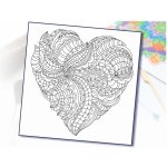 Radost v písku Šablona na pískování srdce zentangle 210 x 210 mm – Zboží Mobilmania
