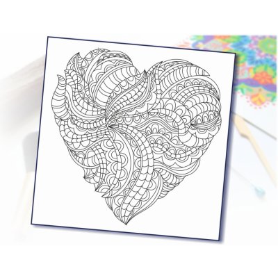 Radost v písku Šablona na pískování srdce zentangle 210 x 210 mm – Zboží Mobilmania