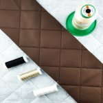 Ekokůže barva hnědá prošívaná ultrazvukem, koženka metráž – Hledejceny.cz