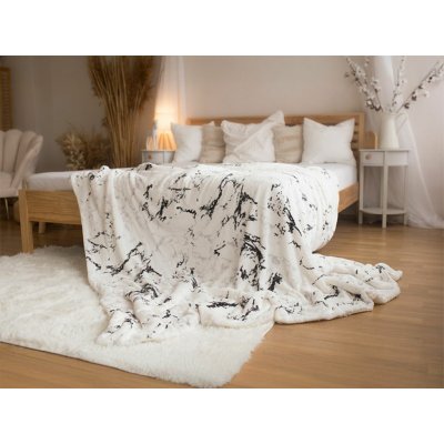 Jerry Fabrics Deka s beránkem mikroflanel Mramor bílý 150x200 – Zboží Mobilmania
