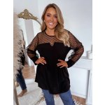 Zazza černá tunika s puntíky a dlouhým rukávem – Zboží Dáma