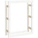 Shumee Dřevník masivní borovice 80 x 25 x 100 cm bílý – HobbyKompas.cz