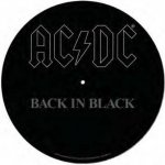 CurePink: | Podložka na talíř gramofonu AC/DC: Back In Black (průměr 30,5 cm) [GP86036] – Zbozi.Blesk.cz