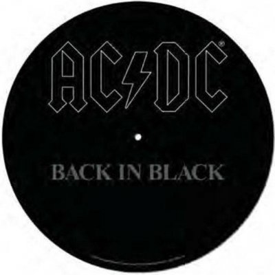 CurePink: | Podložka na talíř gramofonu AC/DC: Back In Black (průměr 30,5 cm) [GP86036] – Zbozi.Blesk.cz