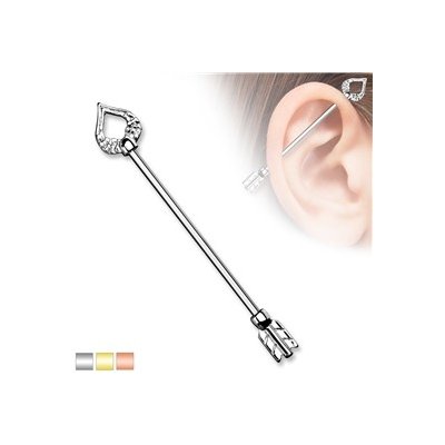 Piercingate Industrial piercing šíp PIN00056 stříbrná – Zbozi.Blesk.cz