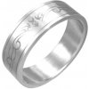 Prsteny Šperky eshop ocelový prsten matný povrch kmenový motiv F8.13
