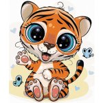 ZUTY Malování podle čísel MALÝ TYGR S MOTÝLI 40 x 50 cm – Zboží Mobilmania