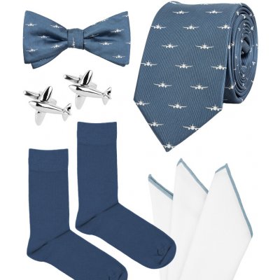 Bubibubi letadlová sada s kravatou a motýlkem modrá – Zboží Dáma